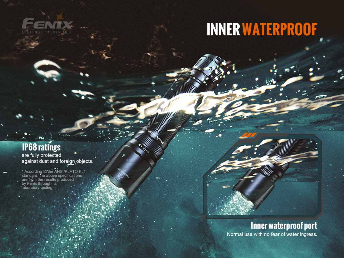 fenix tk20rv2 rechargeable tac flashlight waterproof
