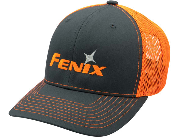 fenix trucker hat gray orange