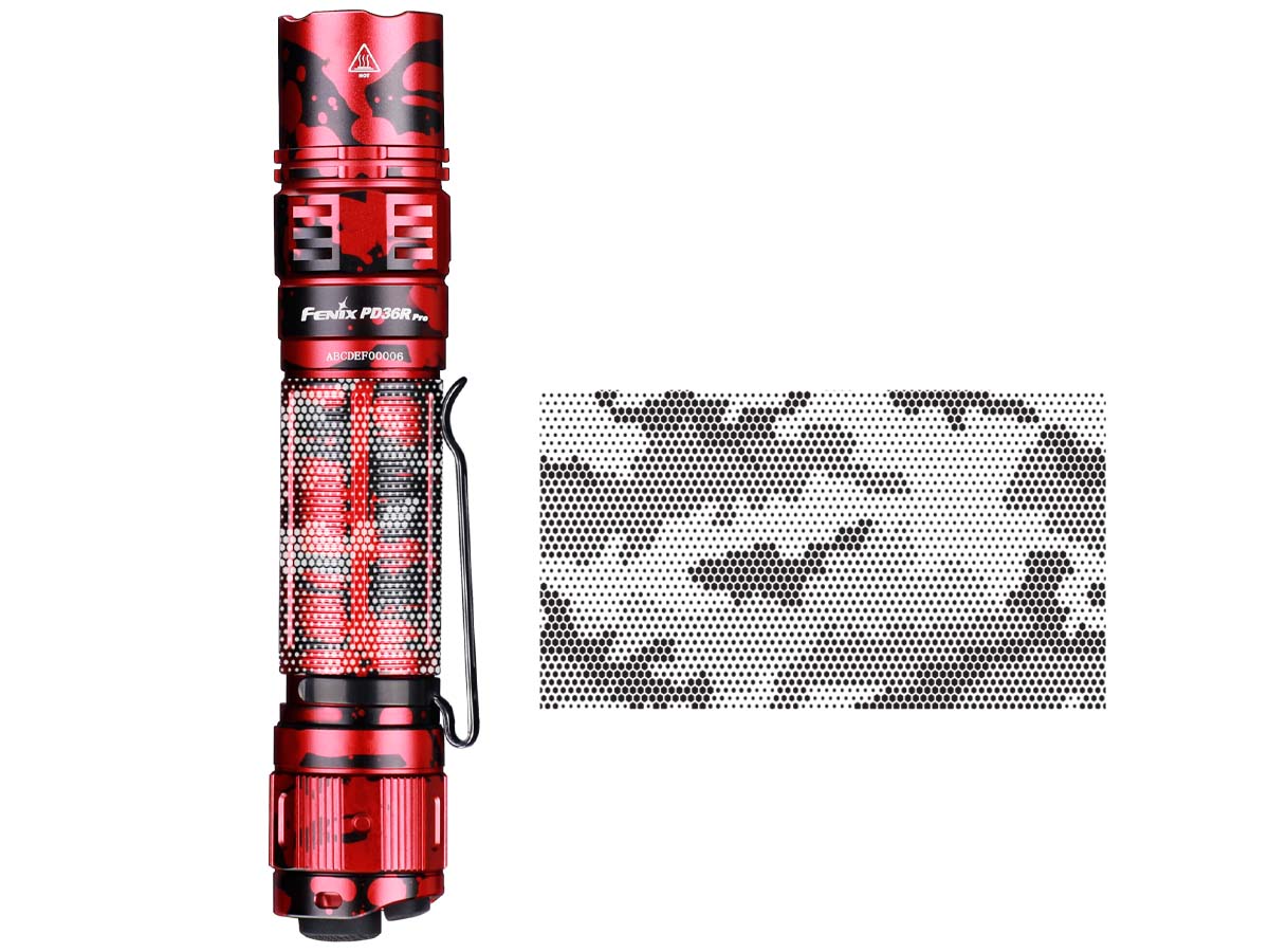 Fenix PD36R PRO Red Camo Flashlight with Special Edition Engraved Design