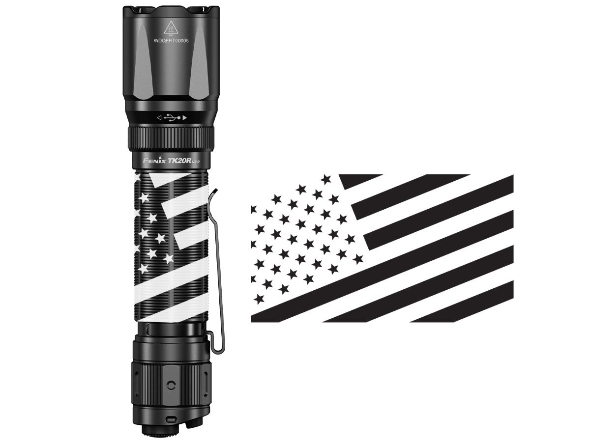 fenix tk20r engraved flashlight flag