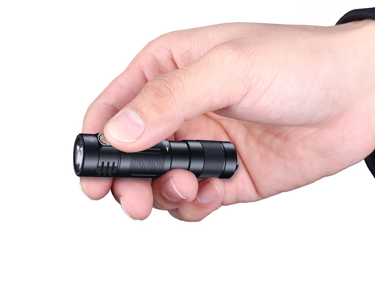 fenix e09r rechargeable edc flashlight size